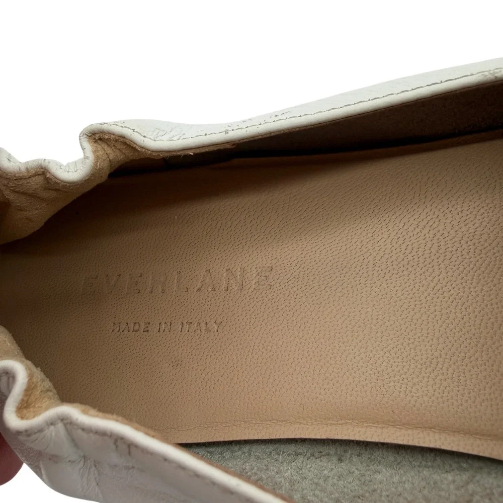 Everlane Day Glove Leather Ballet Flats Ivory Cream‎ Slip On Loafers Women's 7